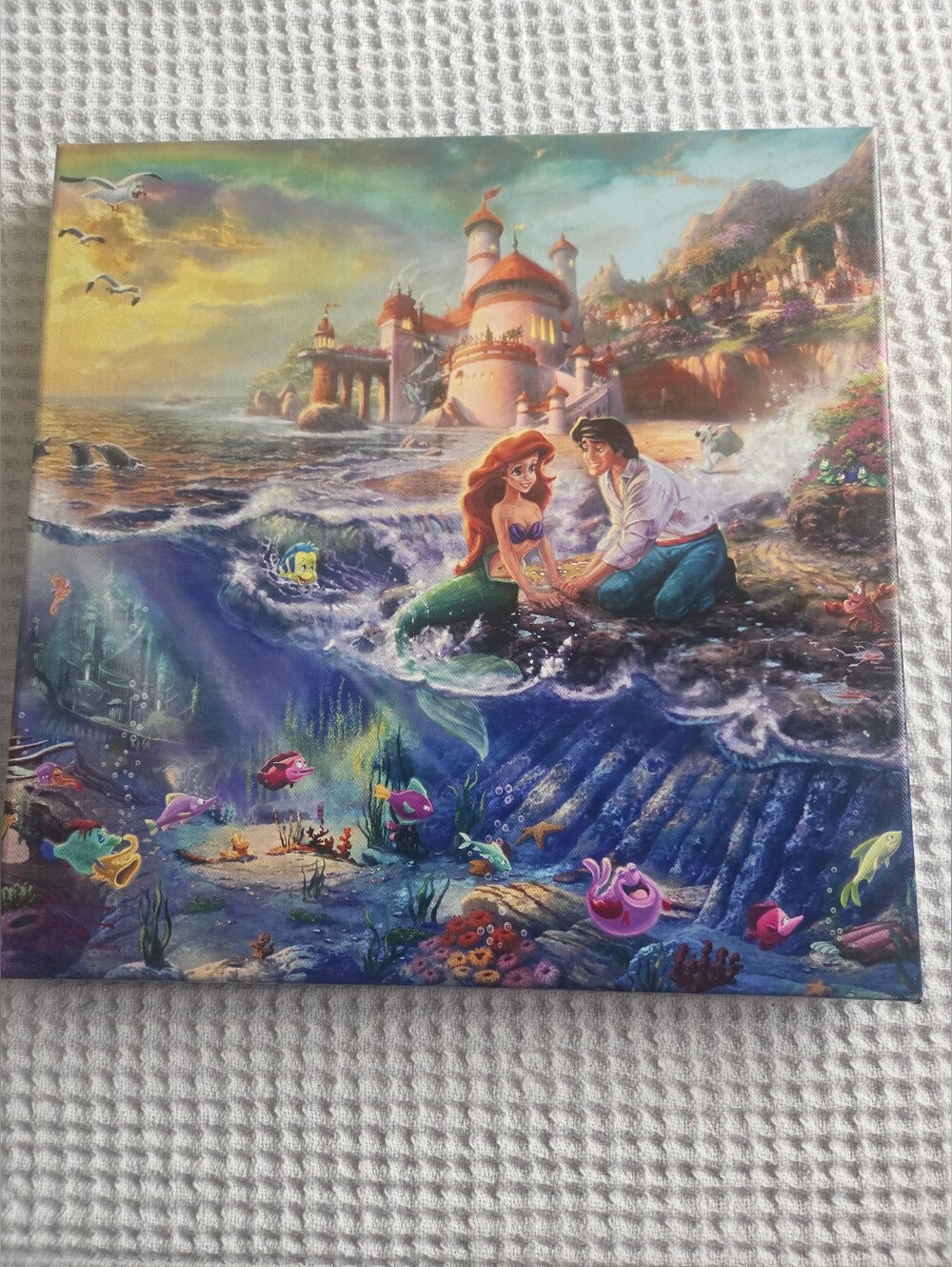 Thomas Kinkade Disney Little Mermaid 14x14 Gallery Wrap Canvas COA